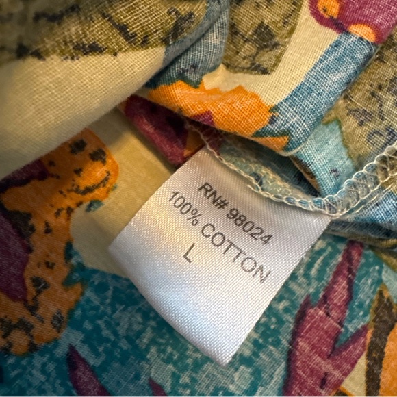 House of Harlow 1960 Vibrant Floral Ruffle Sleeve Boho Blouse Top Size Large - Picture 7 of 11